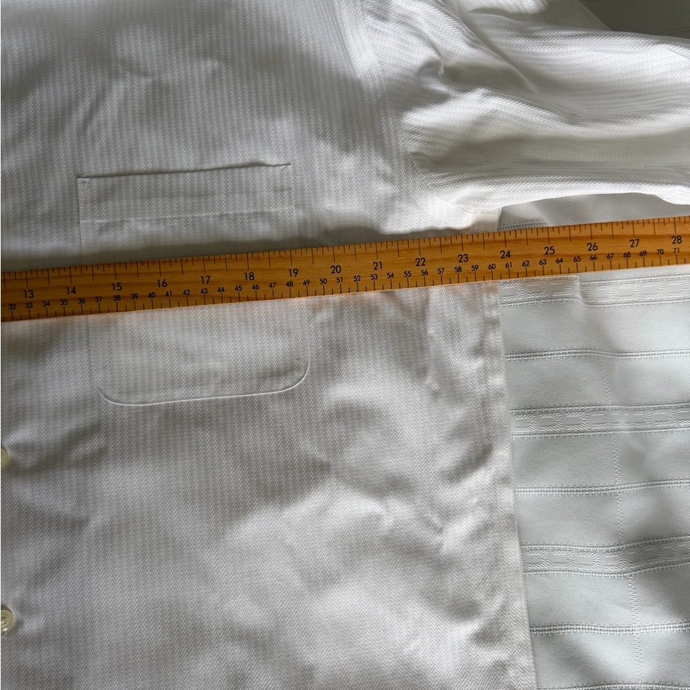 Pronto Uomo Men's White Stripe Non-Iron Dress Shirt 16 32/33 - Picture 7 of 9
